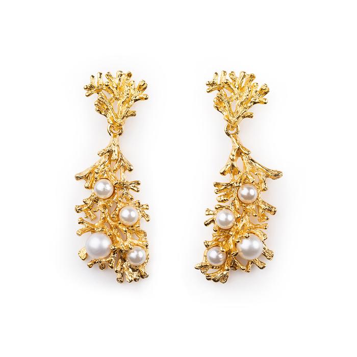 Orecchini Gold Rami di Perle