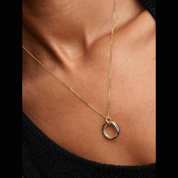 Collana Cerchio Fascia Intrecciata Bicolore