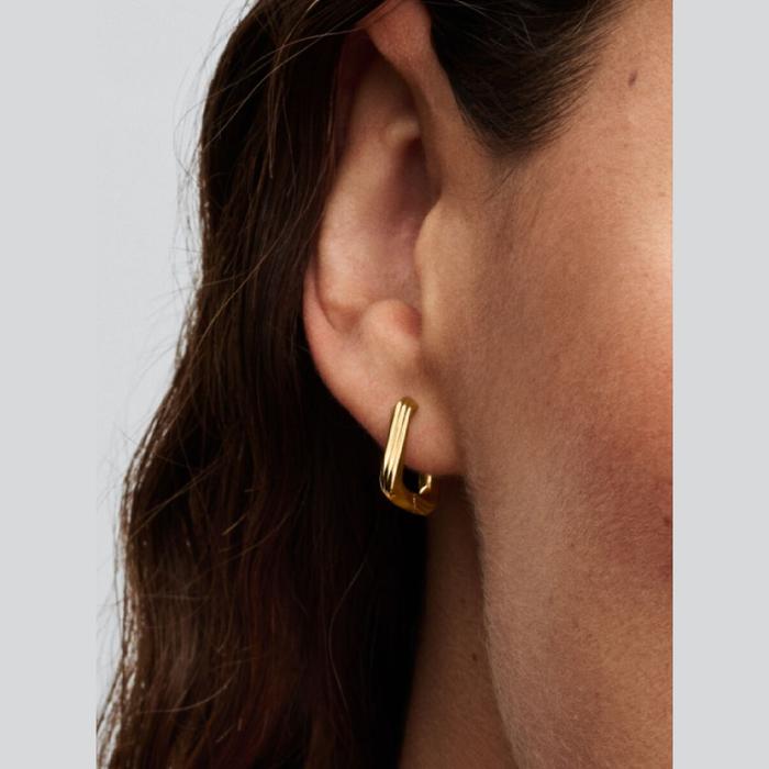 Orecchini Cerchi Squadrati Linea Avvolgente