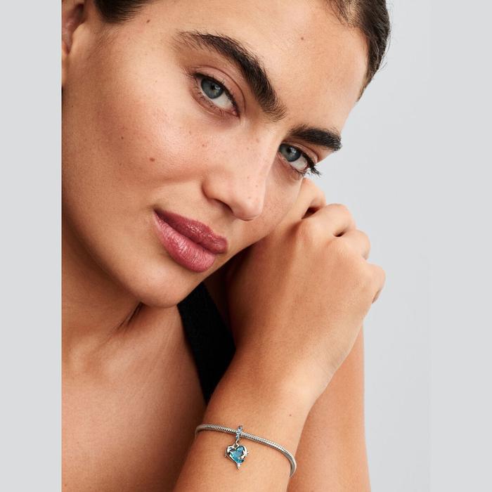 Charm Pendente Delfini e Cuore Vetro di Murano