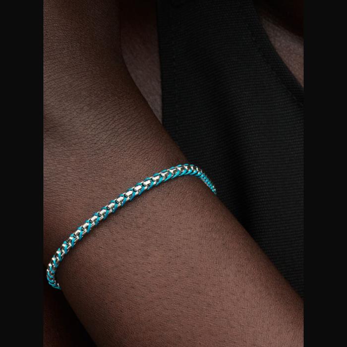 Bracciale Intreccio Tessuto Turchese