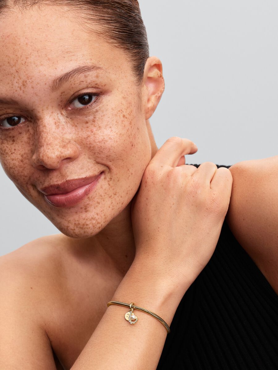 Charm Pendente Uncino con Perla Artificiale