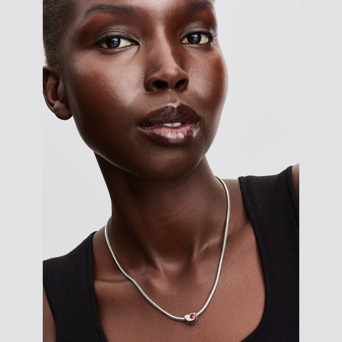 Charm Cuore con Pietra Rossa Scuro Gennaio da incidere