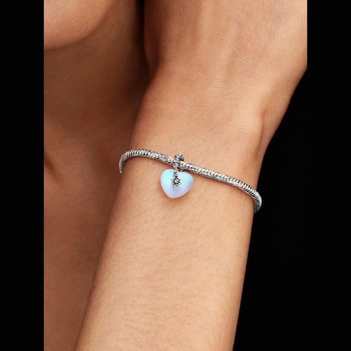 Charm Pendente Cuore e Stella Cadente