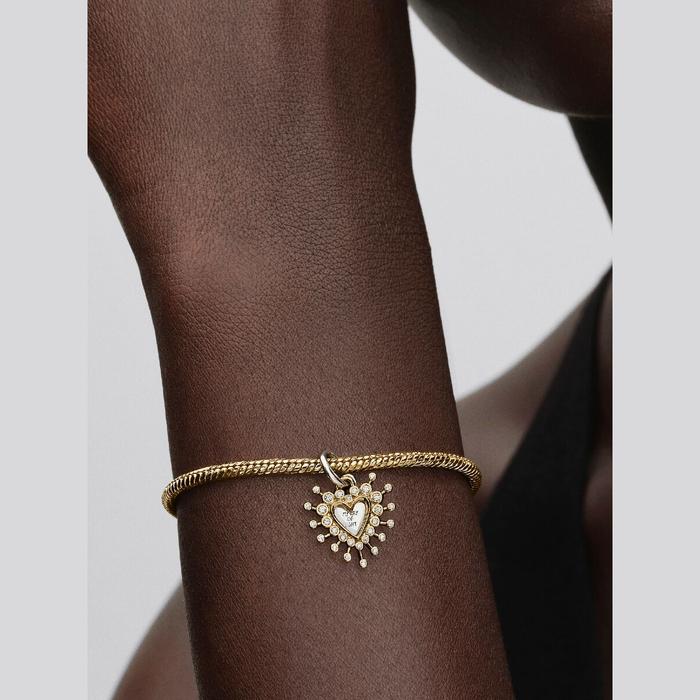 Charm pendente Cuore Luminoso doppio