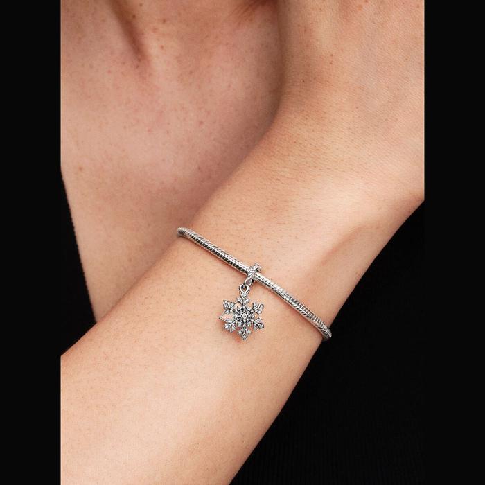 Charm pendente doppio Fiocco di neve opalescente