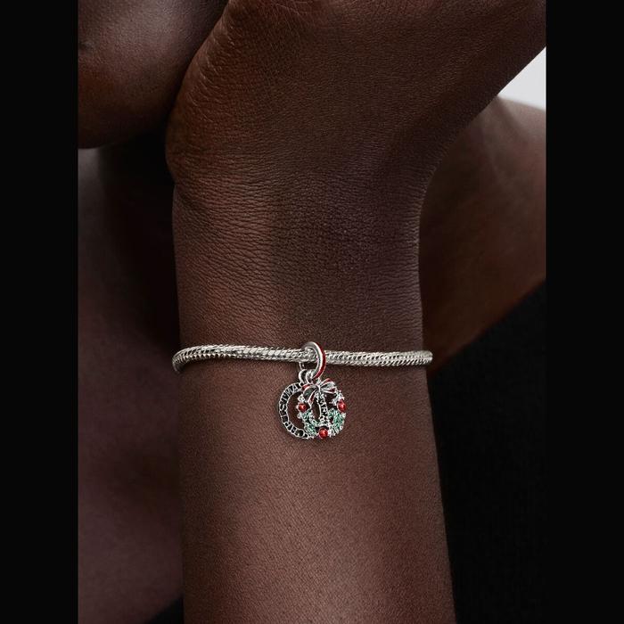 Charm Pendente Doppio Ghirlanda di Natale