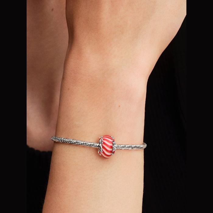 Charm Vetro di Murano Caramella di Natale