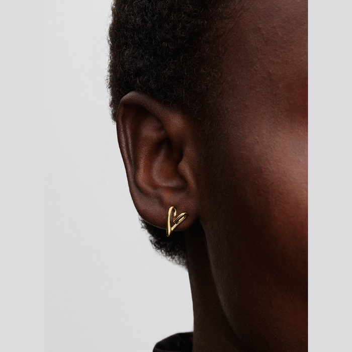 Orecchini Cuore Linea Sinuosa