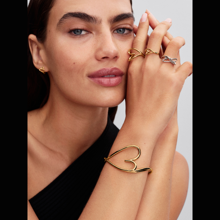 Anello Cuore Piccolo Linea Sinuosa