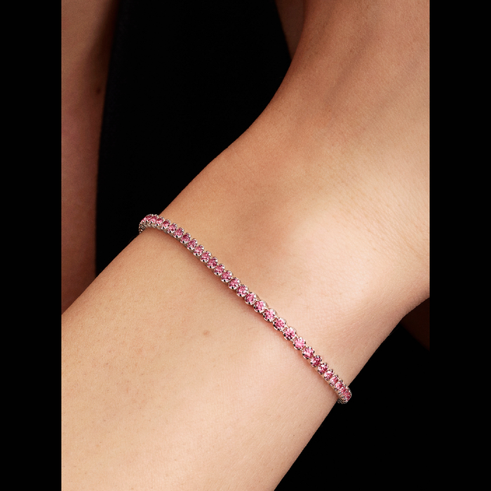 Bracciale Tennis con Pietre Rosa Piccole