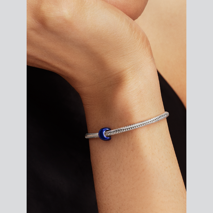 Mini Charm Luna effetto metallico blu