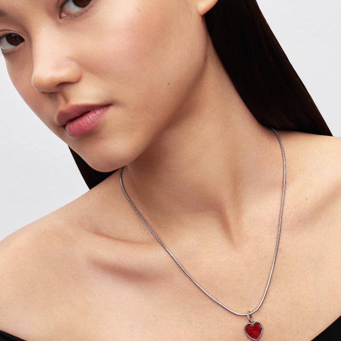 Charm Pendente Cuore Rosso da incidere