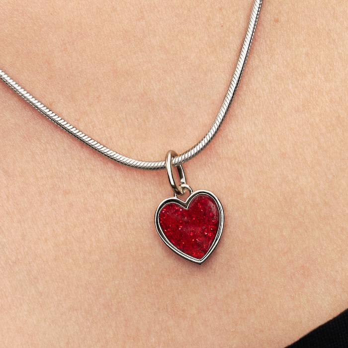 Charm Pendente Cuore Rosso da incidere