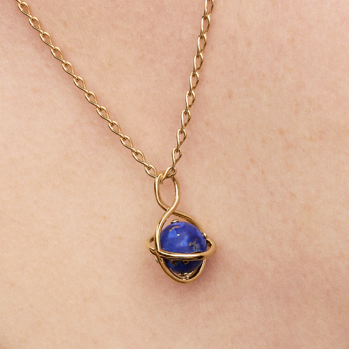 Charm Pendente Pianeta Blu che ruota