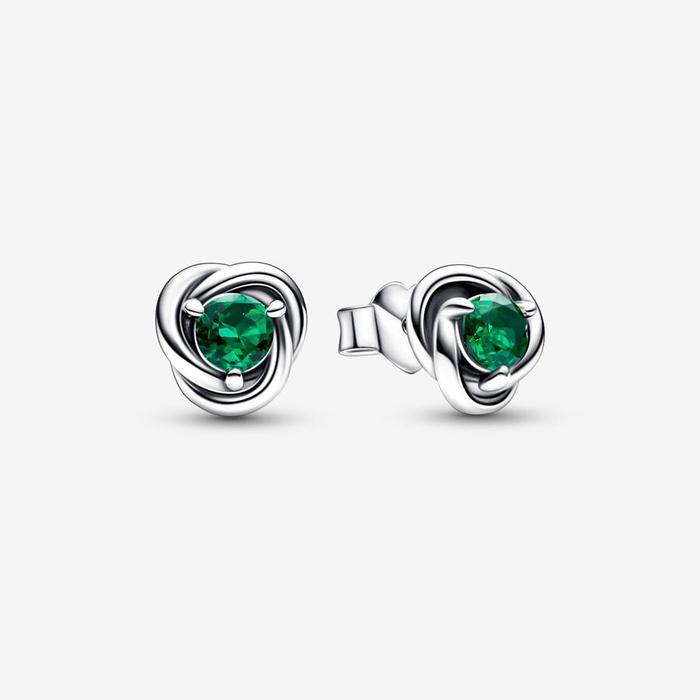 Dark Green Eternal Circles Stud Earrings May