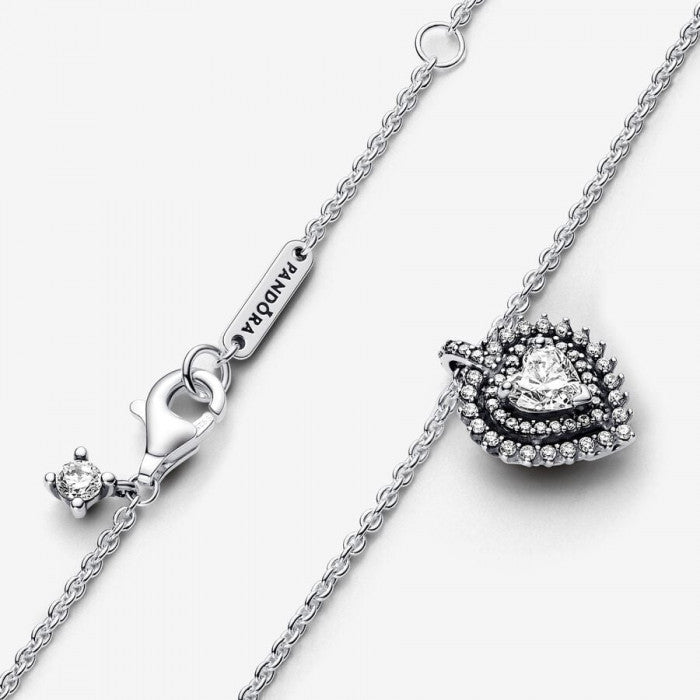 Collana Punto Luce Cuore e Pavè