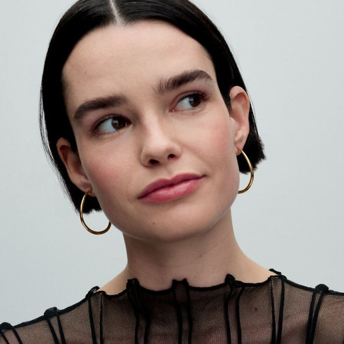 Orecchini Cerchi Aperti 42 mm Linea Sinuosa