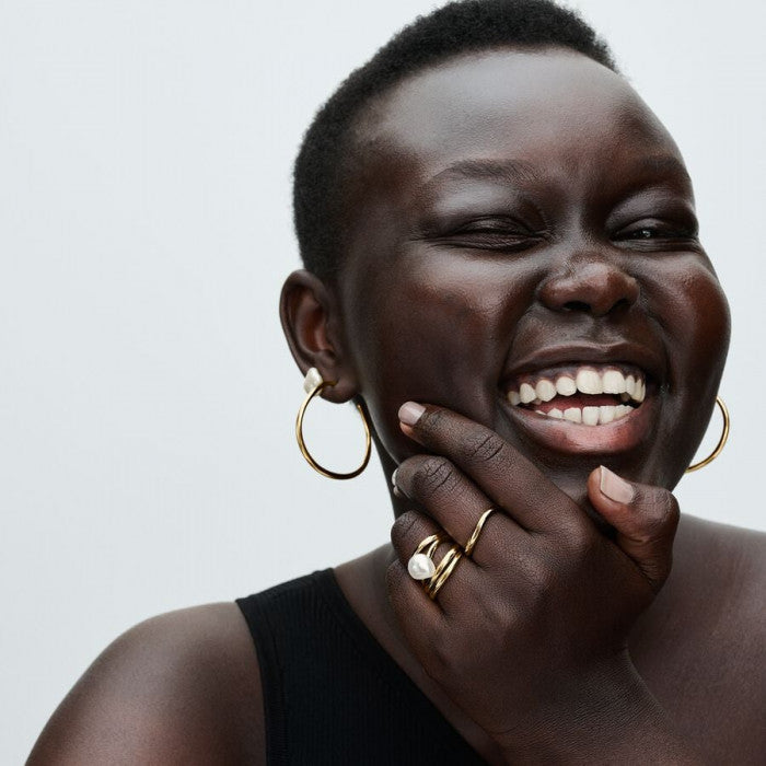 Orecchini Cerchi Aperti 42 mm Linea Sinuosa