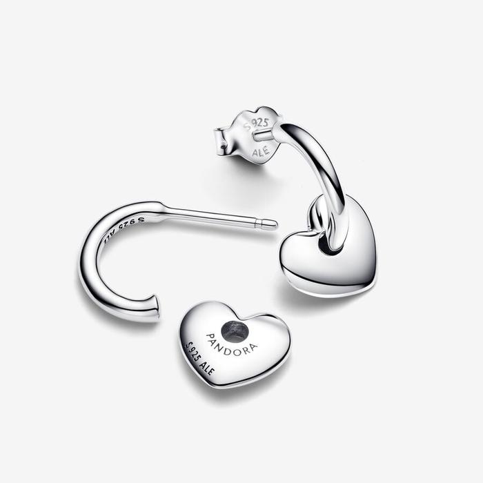 Open Hoop Earrings with Hearts