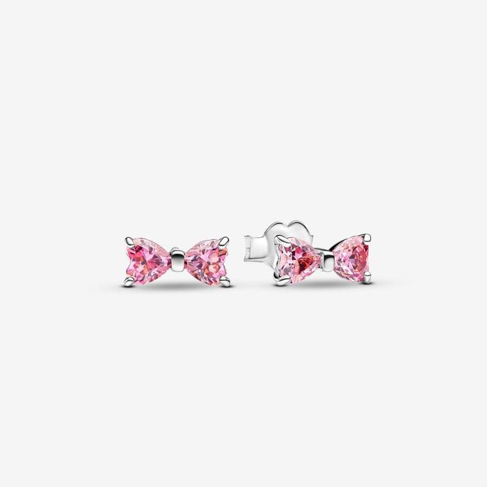 Grandes boucles d'oreilles à nœud rose vif