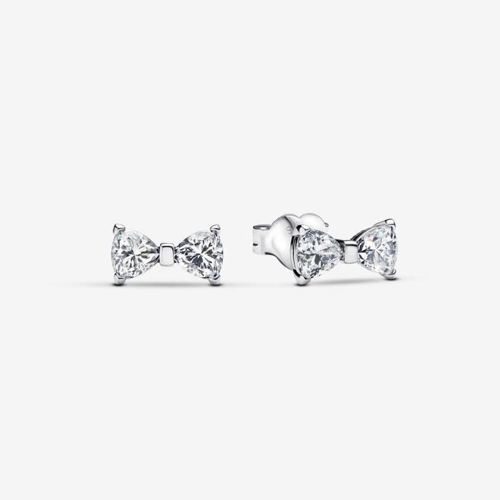 Petites boucles d'oreilles à nœud brillant