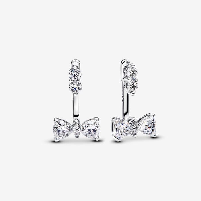 Boucles d'oreilles pendantes à nœud brillant