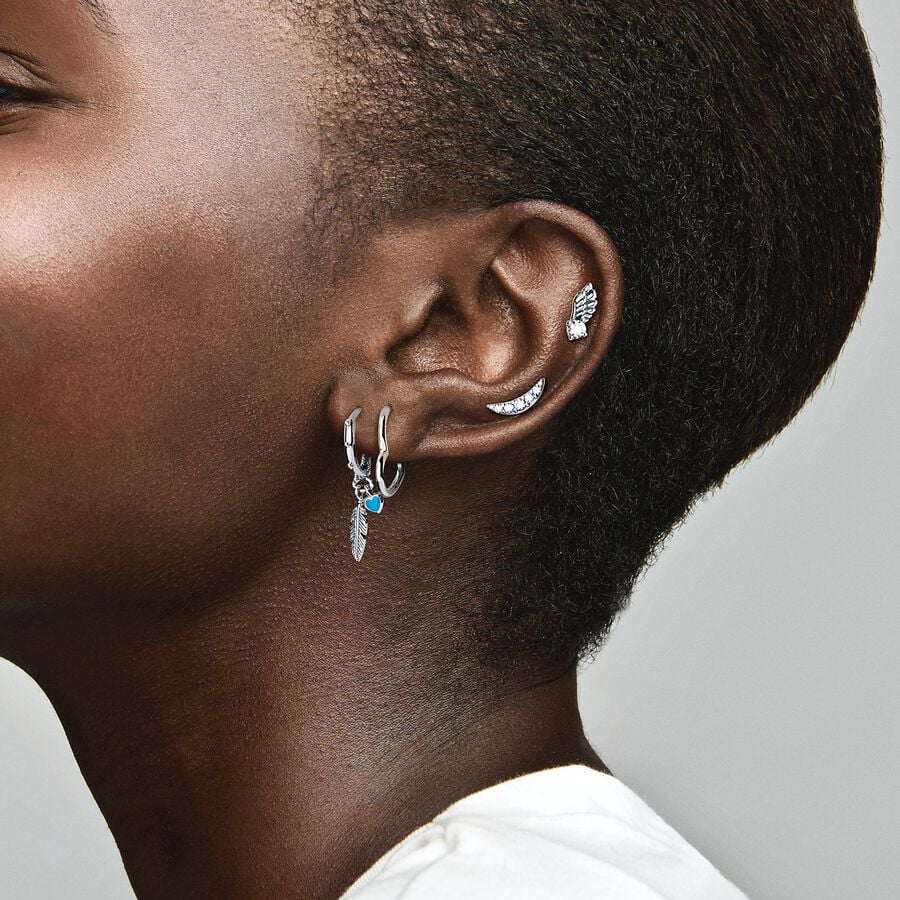 Asymmetrical Heart Hoop Earrings