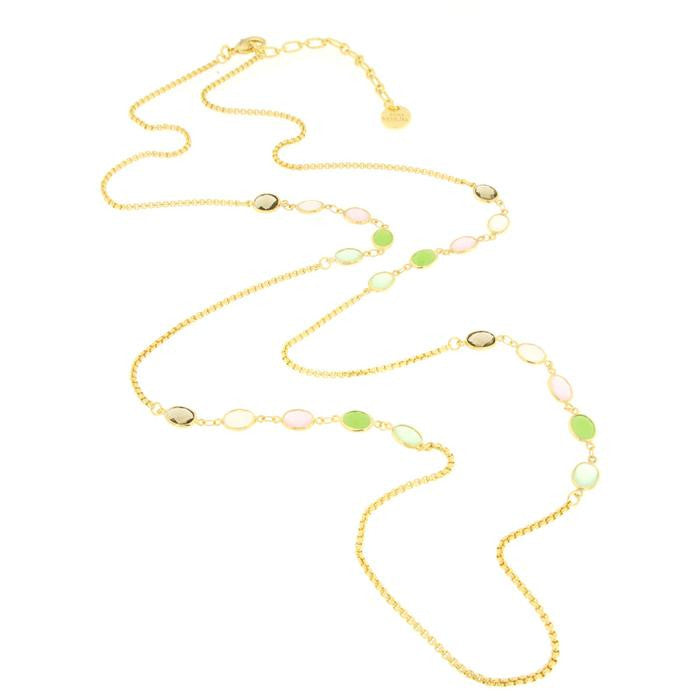 Collana in Metallo con cristalli colorati