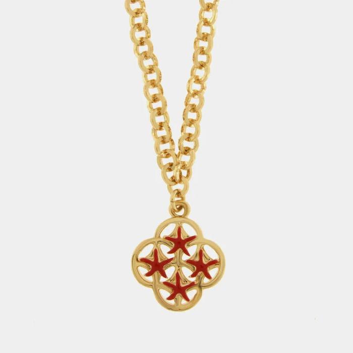 Collana in Metallo maiolica rossa