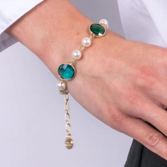 Bracciale in Metallo con perline e cristalli