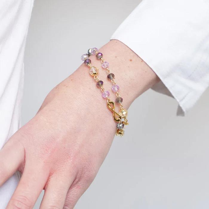 Bracciale in Metallo multifilo con cristalli colorati