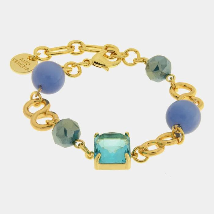 Bracciale in Metallo con cristalli blu
