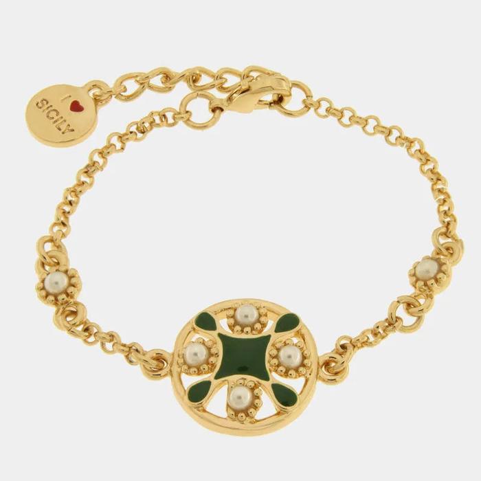 Bracciale in Metallo maiolica verde
