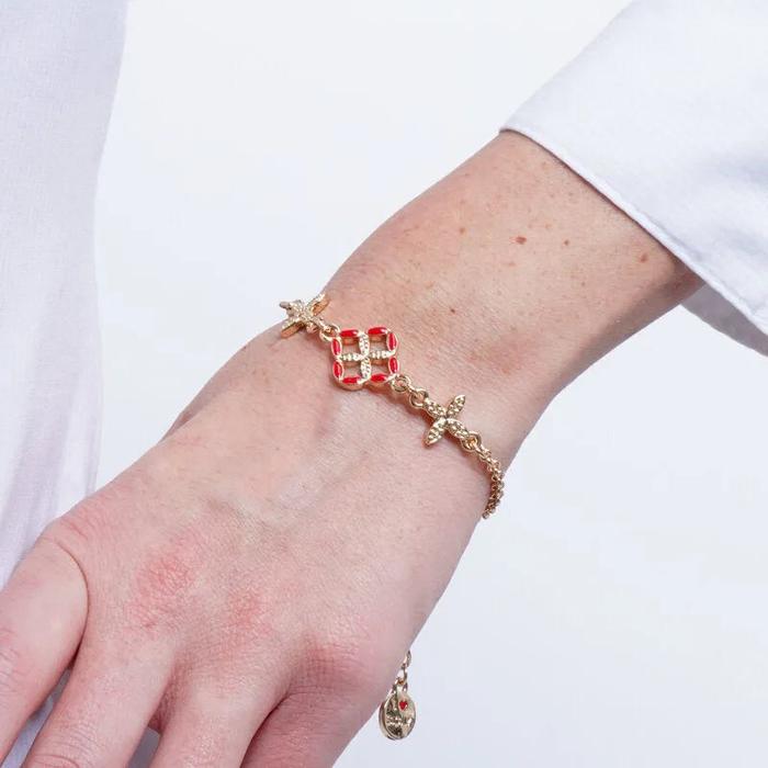 Bracciale in Metallo maiolica rossa