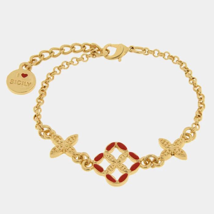 Bracciale in Metallo maiolica rossa