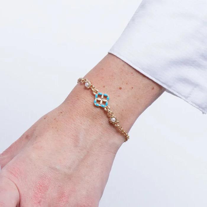 Bracciale in Metallo maiolica azzurra