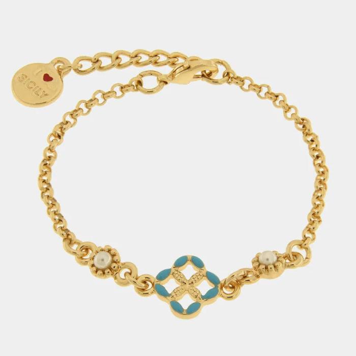 Bracciale in Metallo maiolica azzurra
