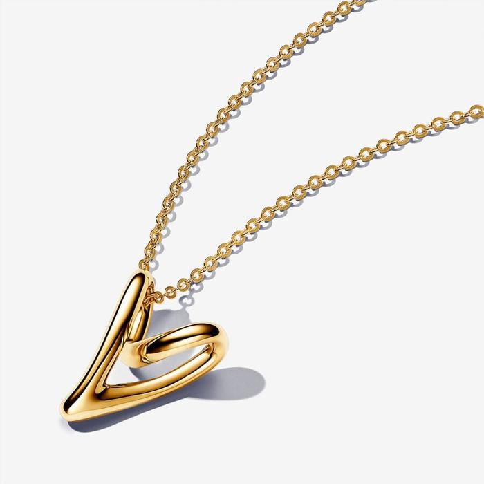 Collier cœur à ligne sinueuse