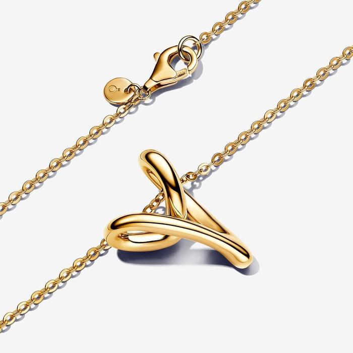 Collier cœur à ligne sinueuse
