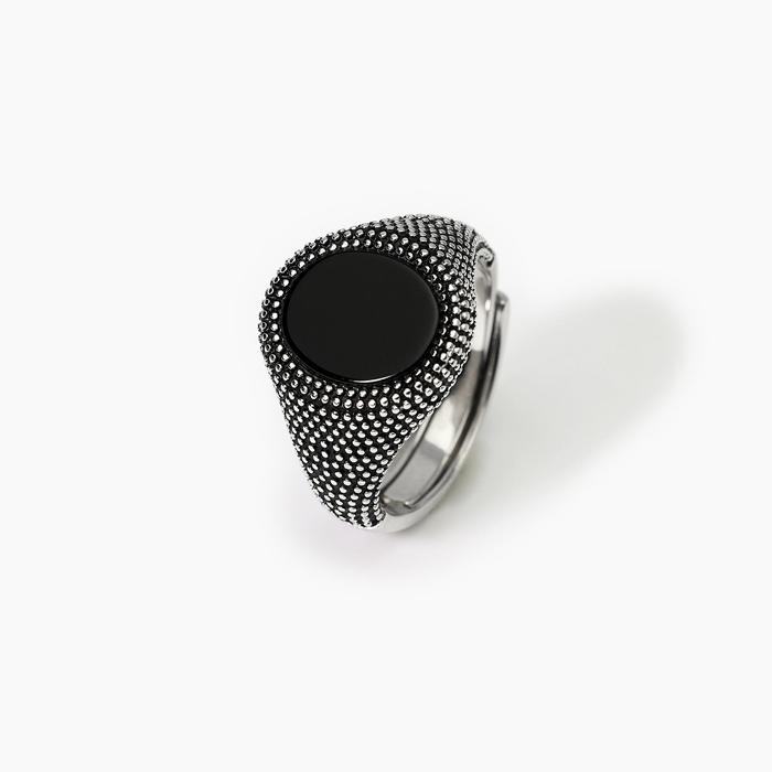 Anello chevalier con agata nera MASCALZONE