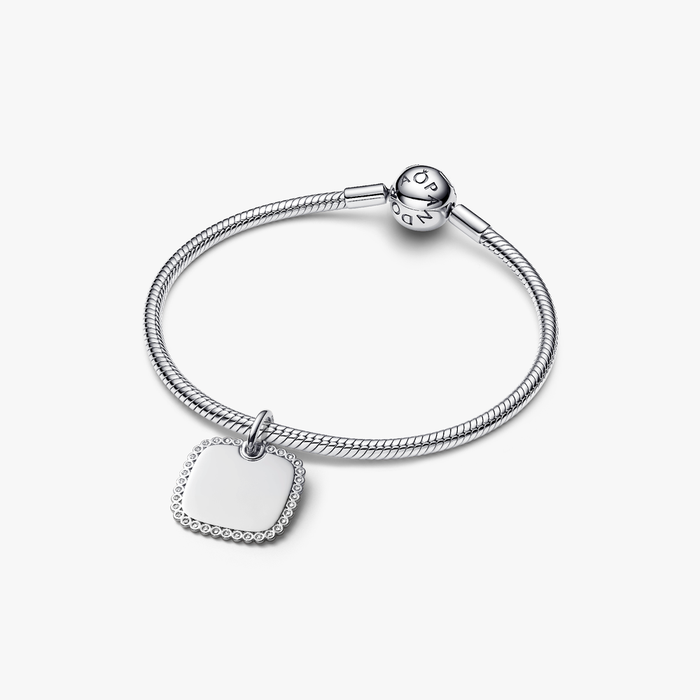 Collane e Pendenti Charm Pendente Medaglia Quadrata Luminosa da incidere