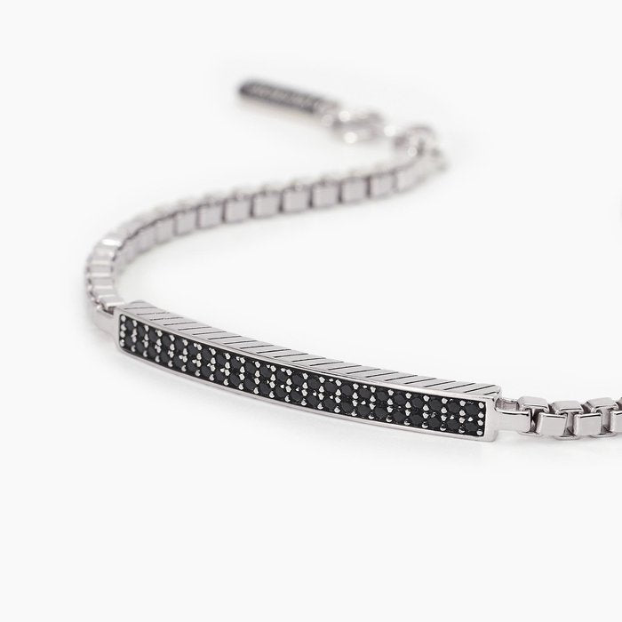 Bracelet with Venetian chain and pavé plate COSMOPOLITAN