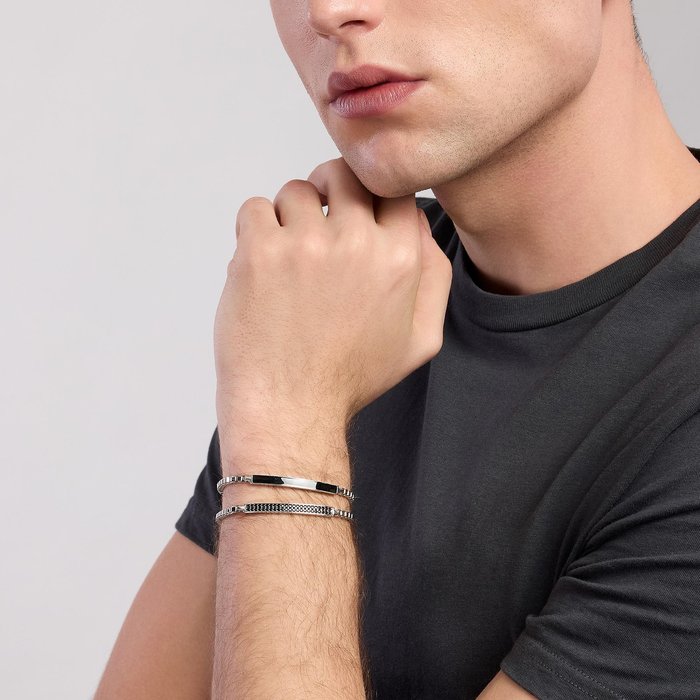 Bracelet with Venetian chain and pavé plate COSMOPOLITAN