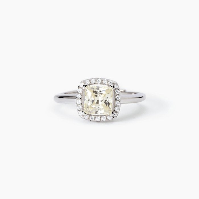 Silver ring with Lemon zirconia COOL OR RÉTRO?