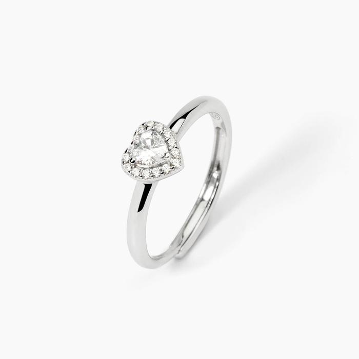 Bague en argent avec zircone blanche LOVE AFFAIR