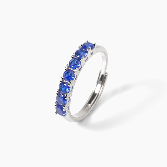 SOIRÉE Synthetic Sapphire Silver Ring
