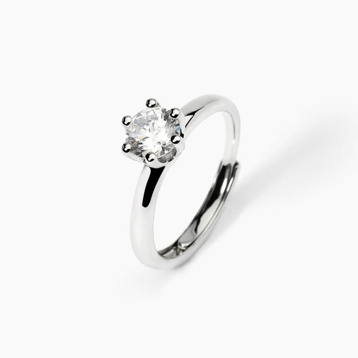 Anello in argento con zircone SOLITAIRE