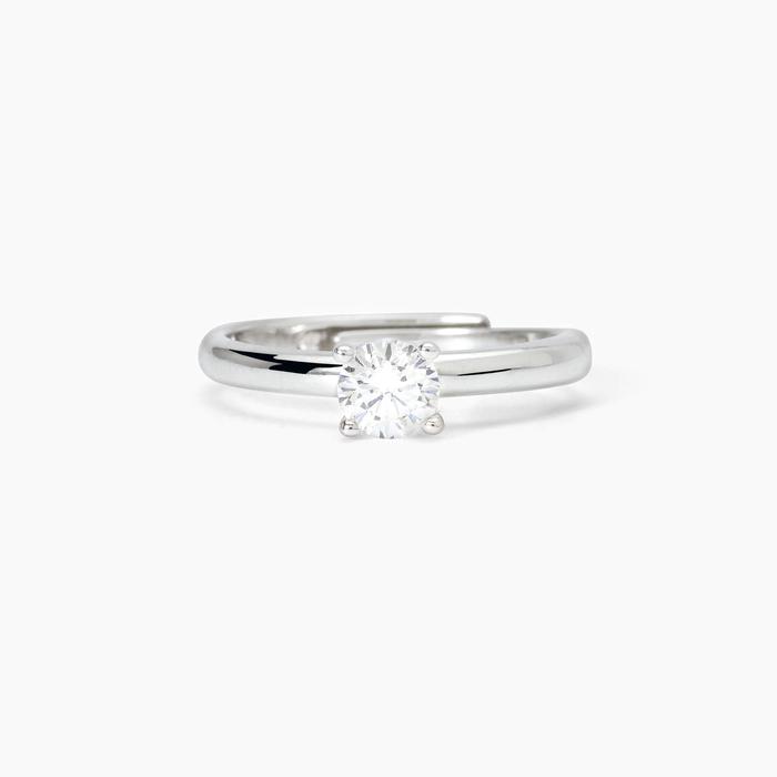 Anello solitario in argento con zircone SOLITAIRE
