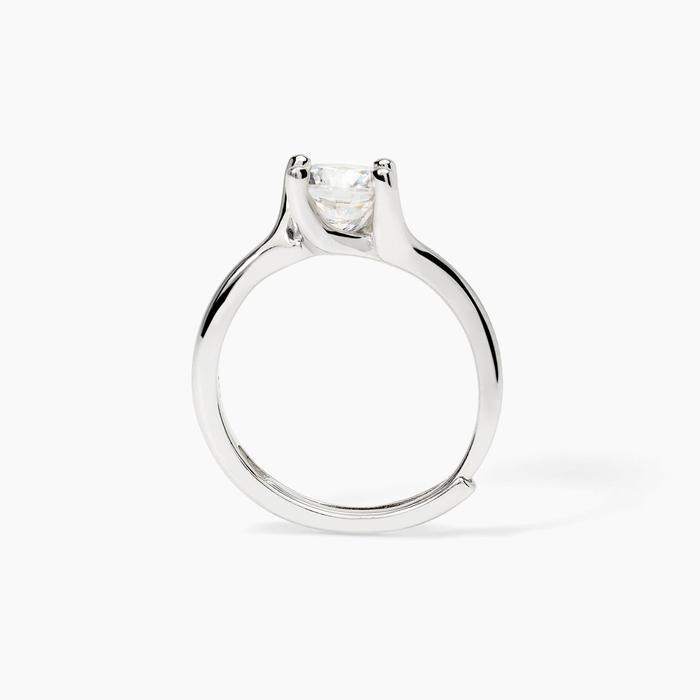Anello solitario in argento abbraccio con zircone SOLITAIRE